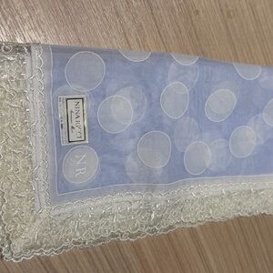 Nina Ricci Light Blue and Cream Lace Scarf